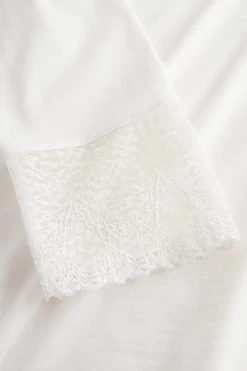 Pyjama Mit Eleganten Spitzen-Details Einfarbig Romantisch Verspielt Baumwolle/Modal 12 Pyjama Mit Eleganten Spitzen-Details Einfarbig Romantisch Verspielt Baumwolle/Modal -Pyjamas Für Zuhause 1884210 10048 5