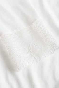 Nachthemd Mit Eleganten Spitzen-Details Einfarbig Romantisch Verspielt Baumwolle/Modal -Pyjamas Für Zuhause 1884211 10048 5