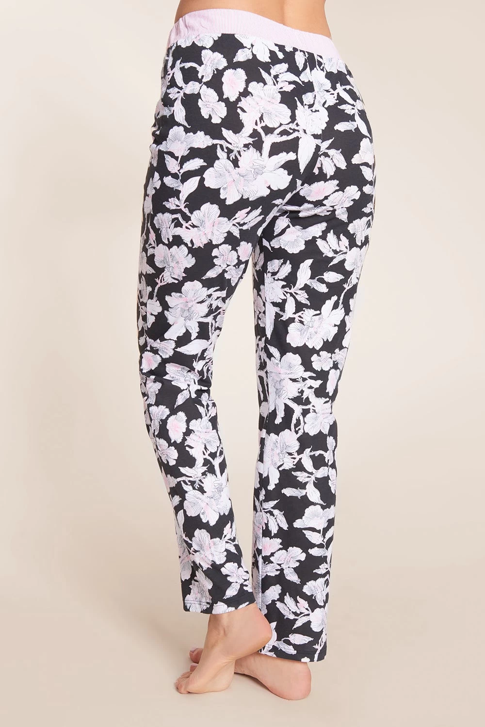 Pyjama Mit Blütendruck 3/4-Ärmel 100% Baumwolle 4 Pyjama Mit Blütendruck 3/4-Ärmel 100% Baumwolle - Image 4