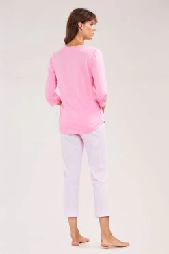Pyjama Mit 7/8-Hose Im Nadelzug Rosa 100% Baumwolle 8 Pyjama Mit 7/8-Hose Im Nadelzug Rosa 100% Baumwolle -Pyjamas Für Zuhause 1884291 16522 2