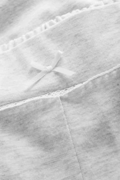 Pyjama Mit Zierschleife Und Spitze Grau Langarm 100% Baumwolle -Pyjamas Für Zuhause 1884292 15610 5