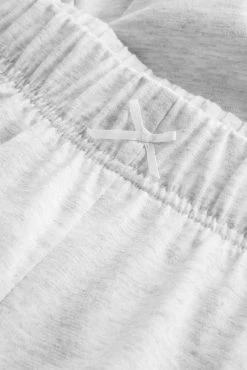 Pyjama Mit Zierschleife Und Spitze Grau Kurzarm 7/8-Hose 100% Baumwolle -Pyjamas Für Zuhause 1884293 15610 5