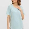Basic T-Shirt Mit Zierstichen Pyjamashirt Mix & Match