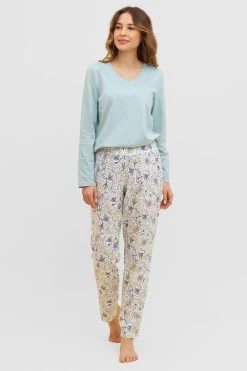 Basic Pyjamahose Lang Im Floralen Ornament-Print Mix & Match 1884808 -Pyjamas Für Zuhause 1884808 16824 5