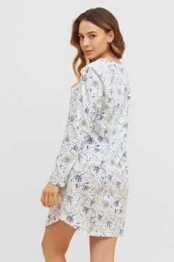 Basic Nachthemd Langarm Im Floralen Ornament-Print 1884810 8 Basic Nachthemd Langarm Im Floralen Ornament-Print 1884810 -Pyjamas Für Zuhause 1884810 16824 8