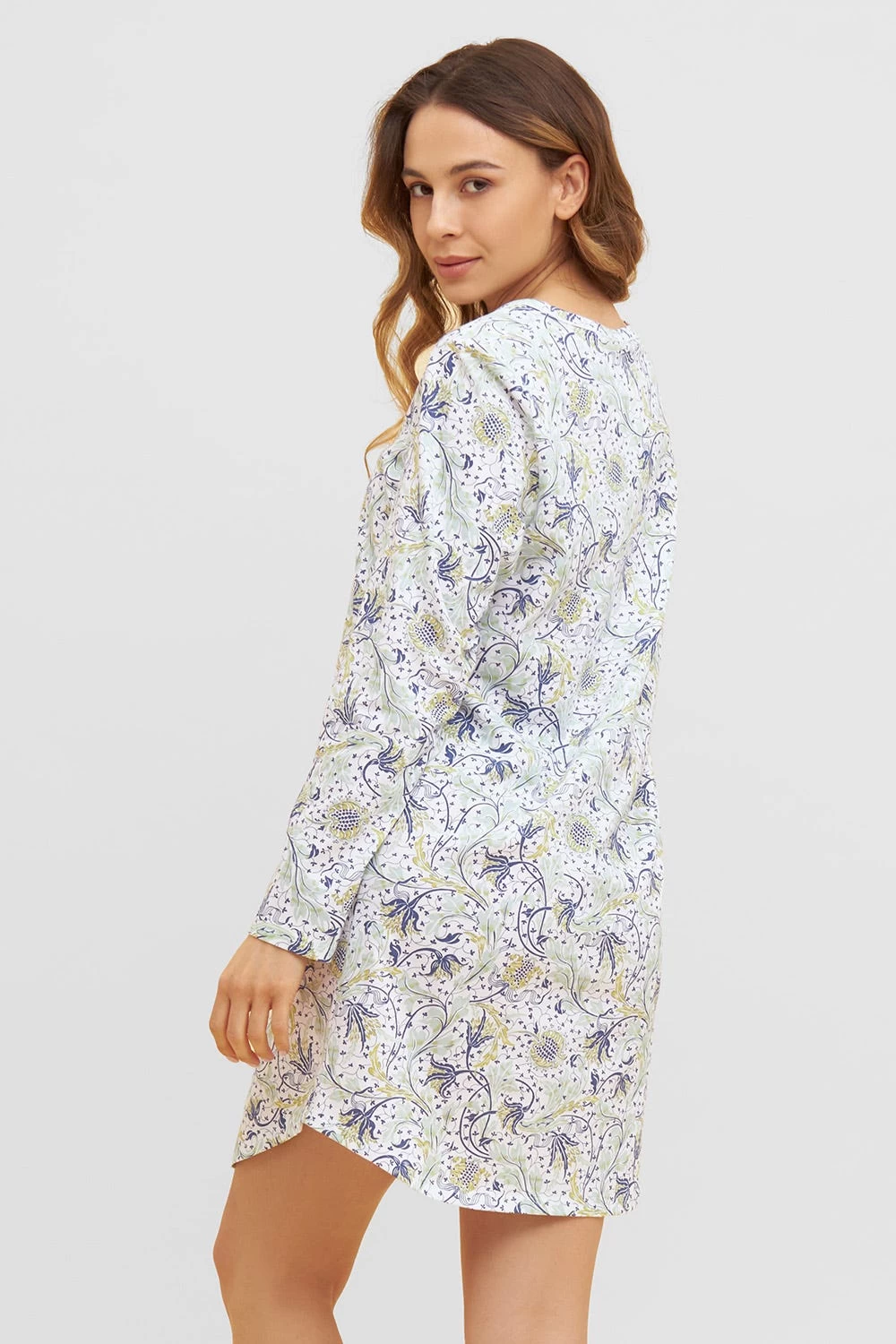 Basic Nachthemd Langarm Im Floralen Ornament-Print 1884810 3 Basic Nachthemd Langarm Im Floralen Ornament-Print 1884810 - Image 3