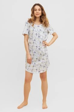 Basic Bigshirt Kurzarm Im Floralen Ornament-Print 1884811